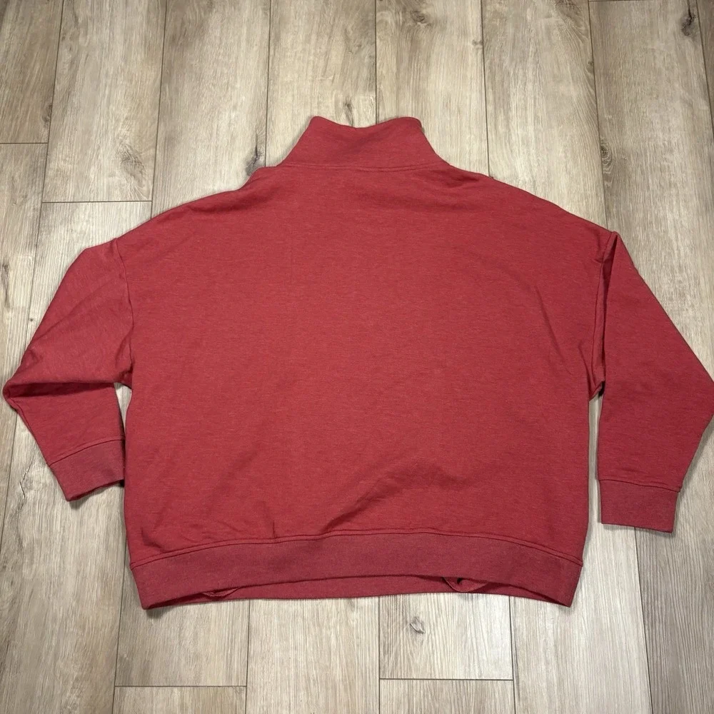 Eddie Bauer Women Red Pink Turtleneck Sweater XL Slouchy‎ Relaxed Pockets Soft